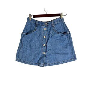 Vintage Denim Skort 9 Blue‎ Retro 90s Y2K Western Classic Chic 80s Cowgirl Indie